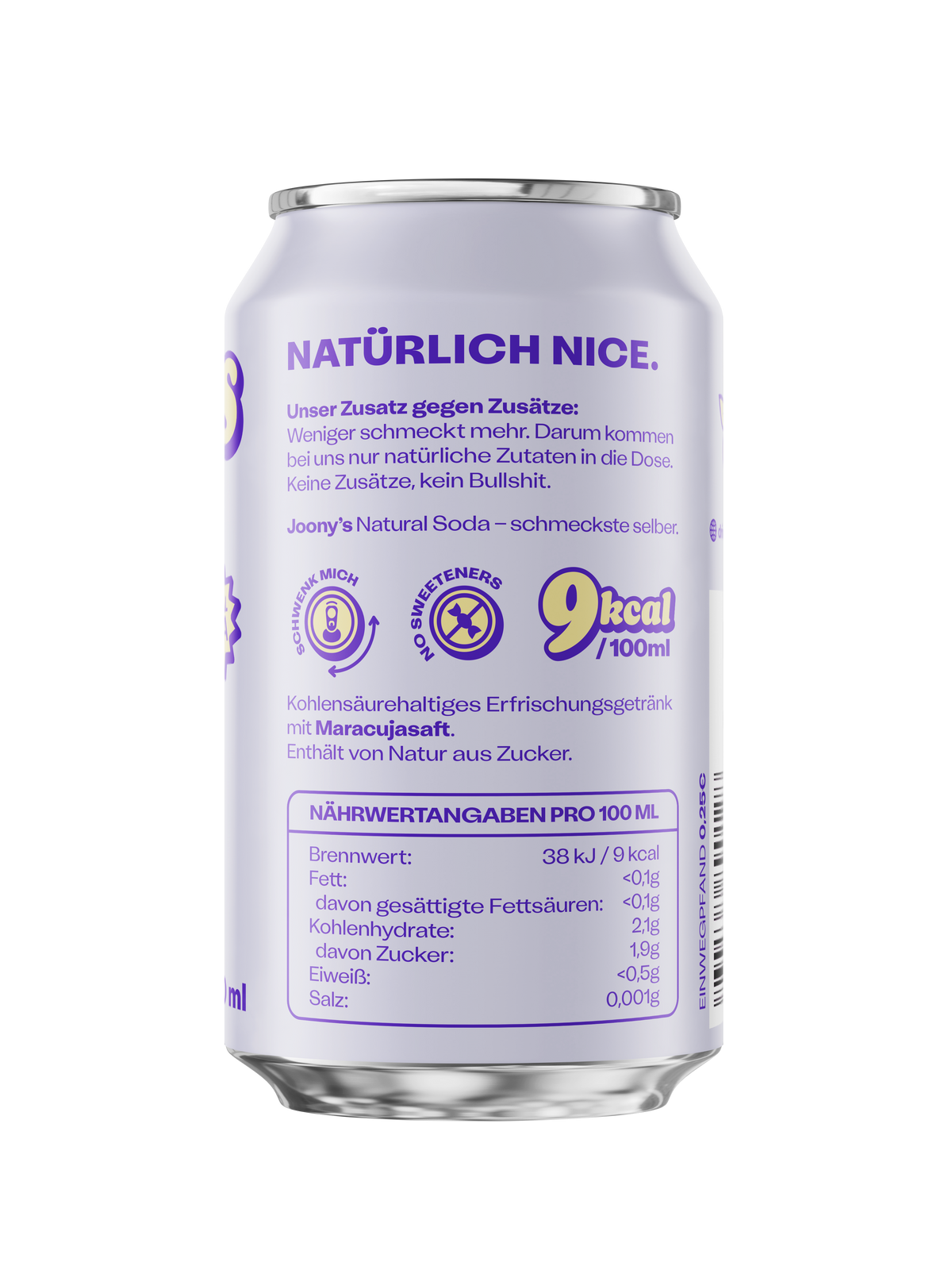 Natural Soda Maracuja - 12er Tray - 330ml Can