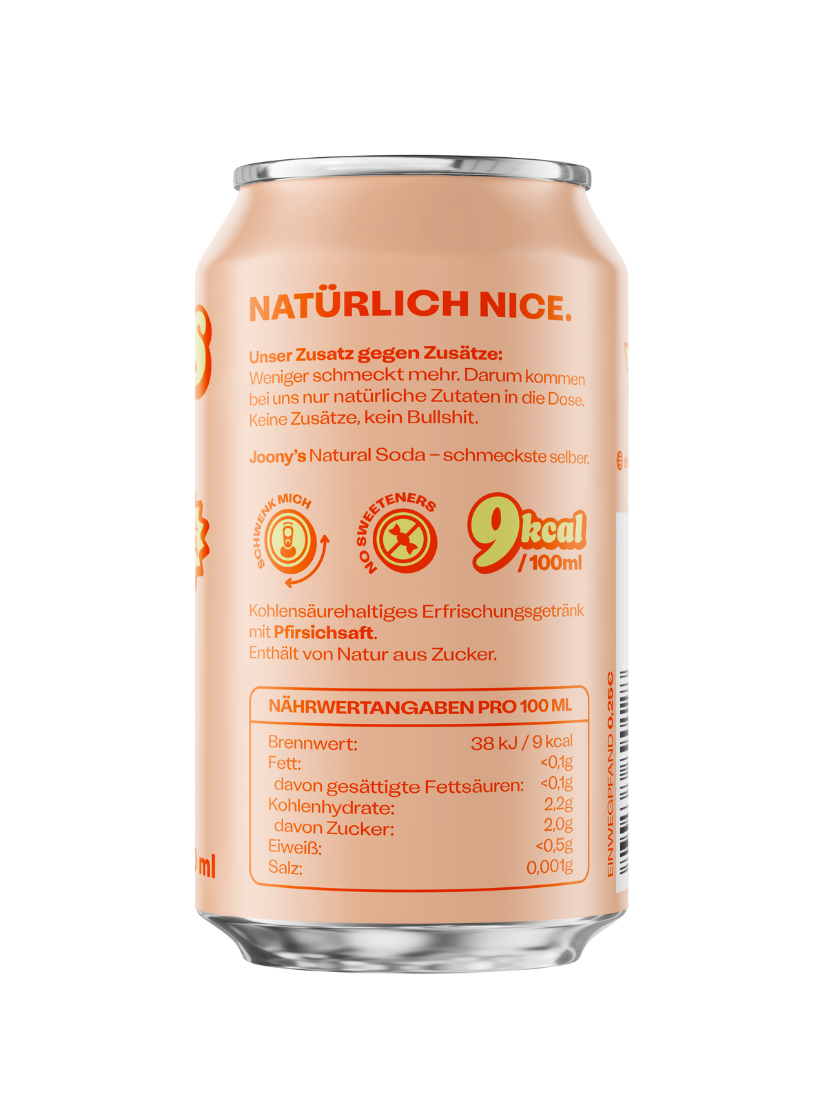 Natural Soda Pfirsich - 12er Tray - 330ml Can